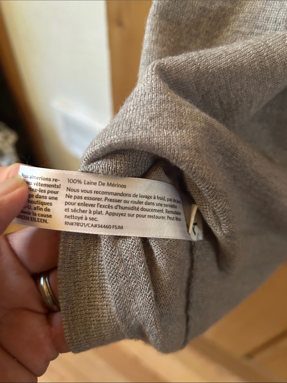 Eileen Fisher Light Gray Open-Front Drape Cardigan - Picture 9 of 9